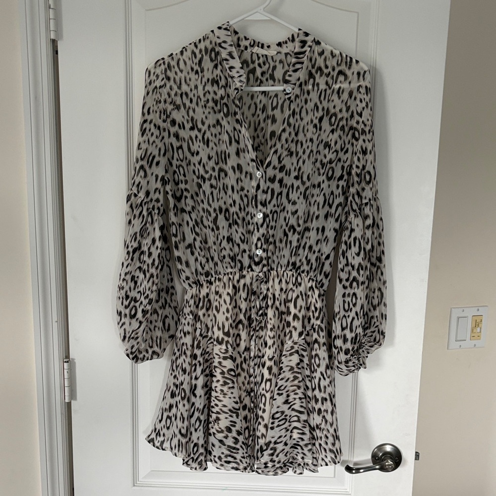 Adrienne Animal Print Long Sleeve Dress